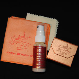 Laubach professional varnish cleaner and polish spray & Laubach polishing cloth & Laubach Gold rosin violin/viola Set