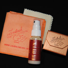 Laubach professional varnish cleaner and polish spray & Laubach polishing cloth & Laubach Gold rosin Cello Set