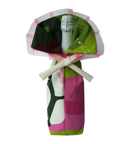 Pink / Grüne Rüschen Flaschen-Tasche