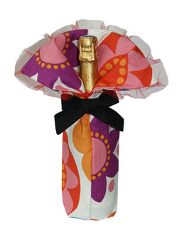 Bunte Rüschen-Flaschen-Tasche mit floralem Print