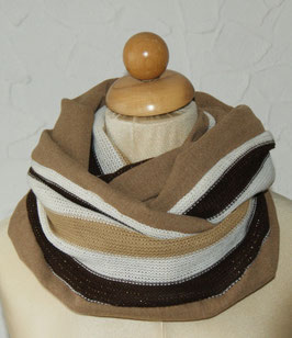 Strick Loop beige / braun gestreift