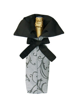 Schwarz-Graue Flaschen-Tasche mit Ornamenten