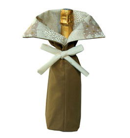Weihnachts-Flaschen-Tasche beige /cremefarben