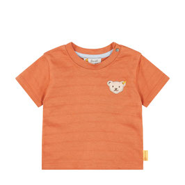Steiff: T-Shirt kurzarm Teddykopf ohne Quietsche, Farbton: apricot brandy