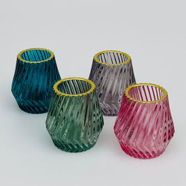 Windlichter Fancy 2er-Set/Goldrand