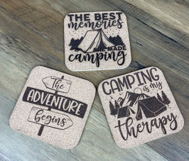 "Adventure Camping"  6er Untersetzer Set aus Kork