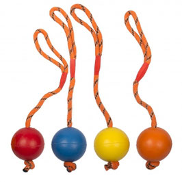 Ball on a rope natural rubber Gemischte farben 30cm - ø6cm
