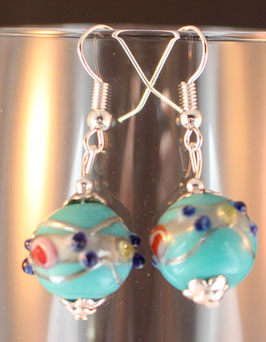 Lampwork-Ohrringe, blau, MF