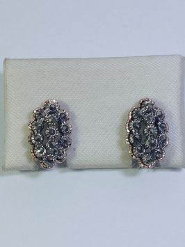 Brincos prata e marcassitas oval pinha - JPS