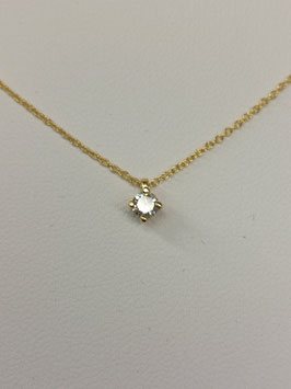 Fio ouro amarelo com solitário diamante 0,15 - ON