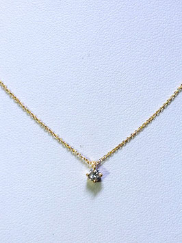 Fio ouro amarelo com solitário diamante 0,15 - ON