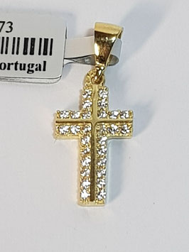 Cruz em ouro com 2 filas zircónias 10.8.3 - MM