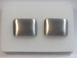Botão de Punho Rectangular Escovado - PP/BP025
