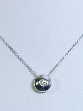 Fio ouro branco com diamante solitário em aro - CA/FI00905