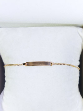 Pulseira de criança em ouro com chapa barbela lassa - 140.2 - LA