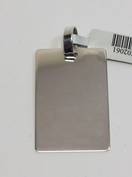 Chapa Prata Rectangular Lisa - PP/BL156