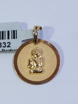 Medalha anjo joelhos redonda acetinada 12 - IGL