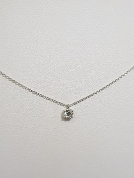 Fio ouro branco com solitário diamante 0,20Cts - CA