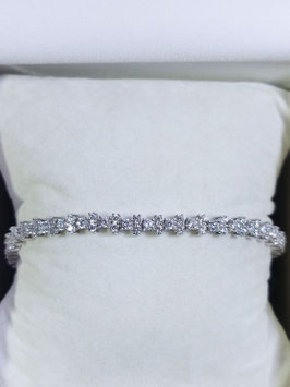 Pulseira prata tipo riviera com zircónias desencontradas - RS