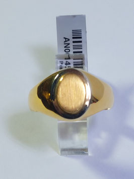 Anel ouro amarelo de sinete com aro branco 13 - MM
