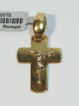 Cruz em ouro chapa com cristo 22.16.5,5 - OE