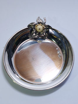 Taça Lisa em Prata Com Flor e conta osso - JCC / 802270