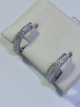 Argolas prata com 3 filas de zircónias - JPS