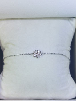 Pulseira prata com trevo zircónias 8 - DB