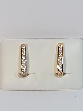 Brincos ouro meia argola de zircónias 15.2,5 - MM