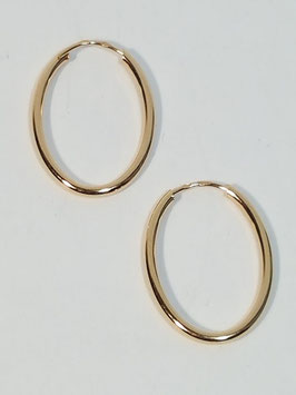Argolas ouro ovais de fio redondo 20.1,4- MM