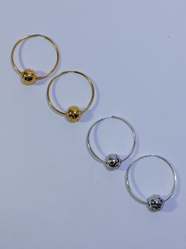 Argolas prata e prata dourada com Bola Viana 10 - RB