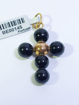 Cruz em Ouro Bolas Onix - OE