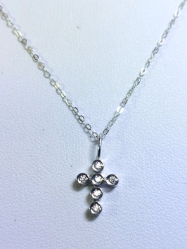 Fio ouro branco com cruz de zircónias em aro 11,5.8.2,5 - ON/MM