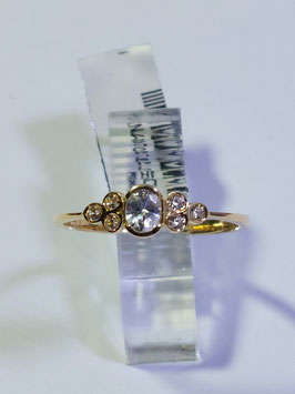 Anel ouro amarelo zircónia oval branca - ON/AN0328