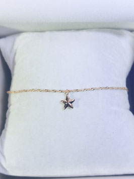 Pulseira de Criança em Ouro malha singapura estrela 150.1,5 - MM