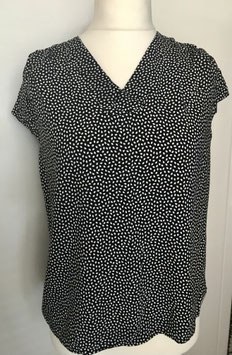 Bluse mit kurzen Ärmeln und V-Ausschnitt Größe 39/40