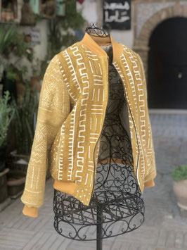 Veste Bomber Unisexe en Bogolan | Jaune
