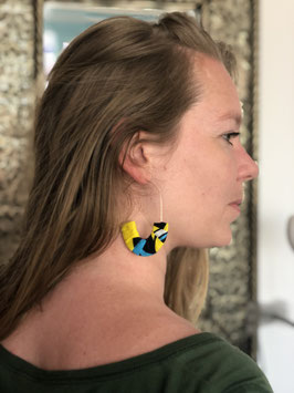 Boucles d'Oreilles - Kalifa Bleu et Jaune
