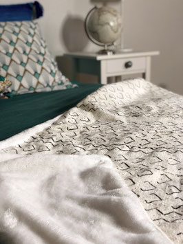 Plaid en Bogolan Blanc - Sur Commande