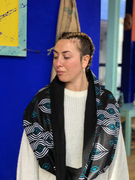 Snood Black and Turquoise