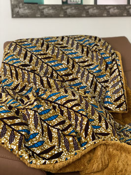 Plaid Jaune en Wax Bleu et Marron