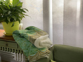 Plaid Blanc en Wax Vert et Marron