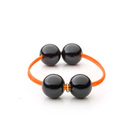 Woody Hair Tie Black/Neon Orange | Mamaradscha Studio | 16,00 €