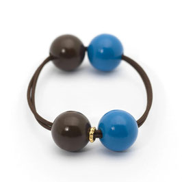 Woody Hair Tie Chocolate Electric Blue/Espresso | Mamaradscha Studio | 16,00 €
