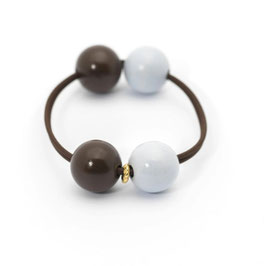 Woody Hair Tie Chocolate Pastel Grey/Espresso | Mamaradscha Studio | 16,00 €