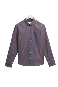 Abingdon Striped Polin Shirt Blue Burgundy | Wax | 145.-€