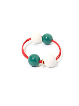 Woody Hair Tie Emerald White | Red | Mamaradscha Studio | 16,00 €