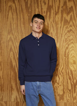 Base Merino Polo Knit Navy | Forét | 200.-€