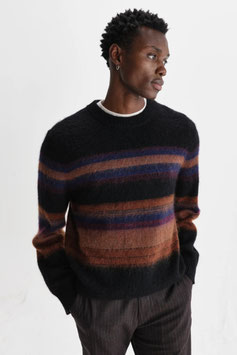 Wilde Crew Brush Stripe Black/Multicolour | Wax London | 225.-€