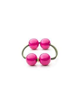 Woody Hair Tie Electric Pink | Dark Olive | Mamaradscha Studio | 16,00 €